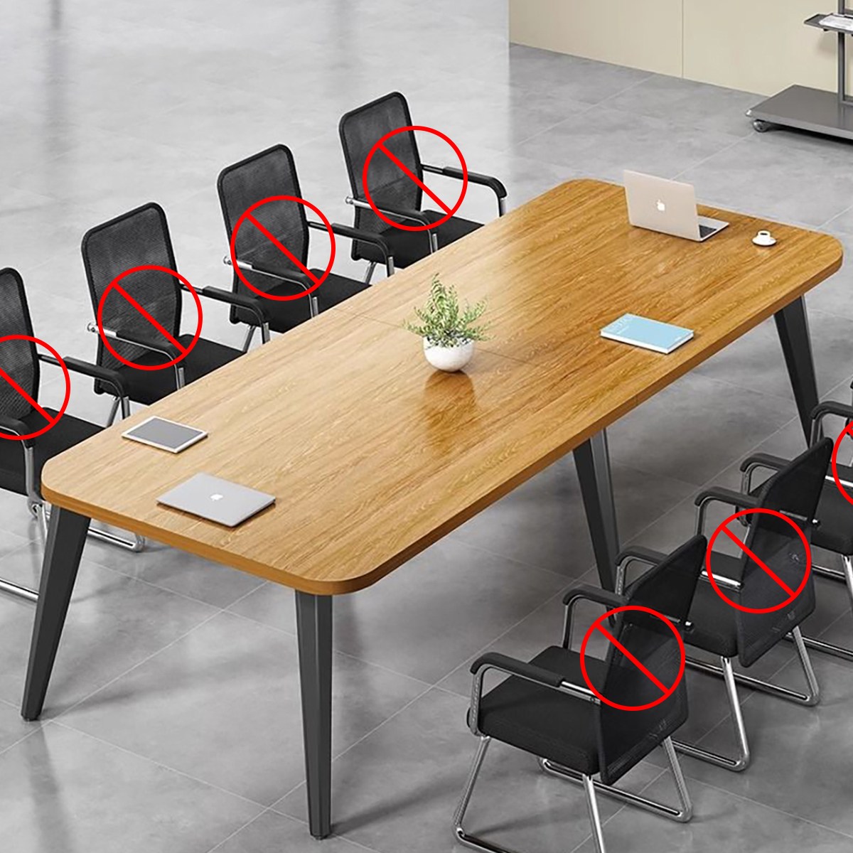 오피스 사무용 회의실 테이블 4/6/8인용 사각 회의용책상 상담 세미나 연수용 작업책상, 갈색 상판(B)+블랙 다리, 현재가 553,000원