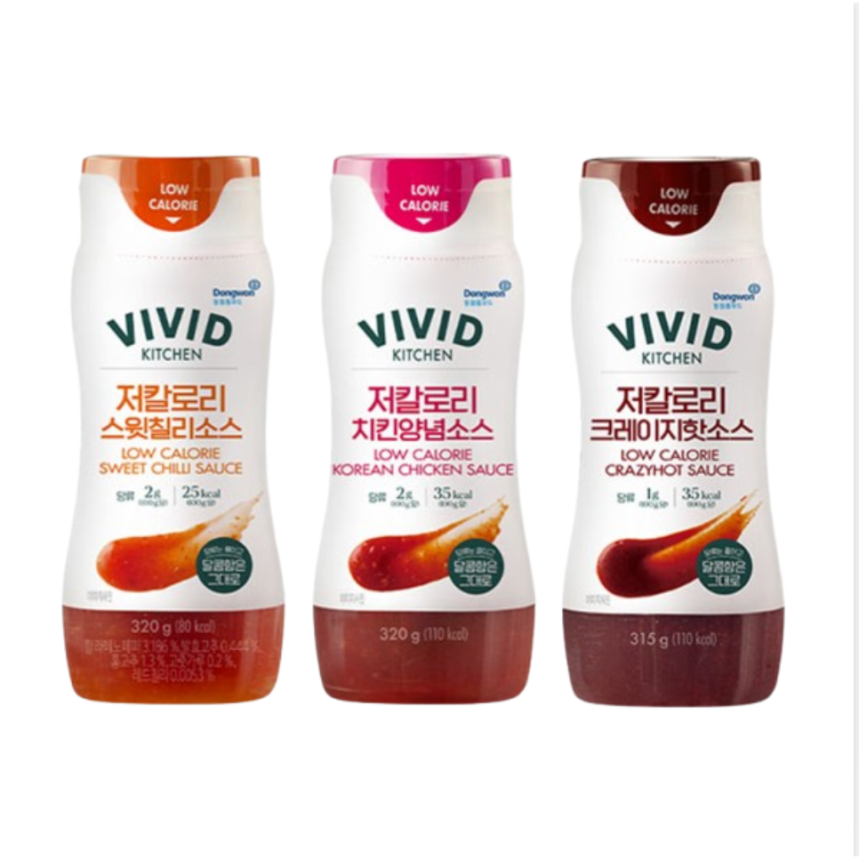 비비드키친 저칼로리 소스 3종 (치킨양념+크레이지핫+스윗칠리) 19,900원