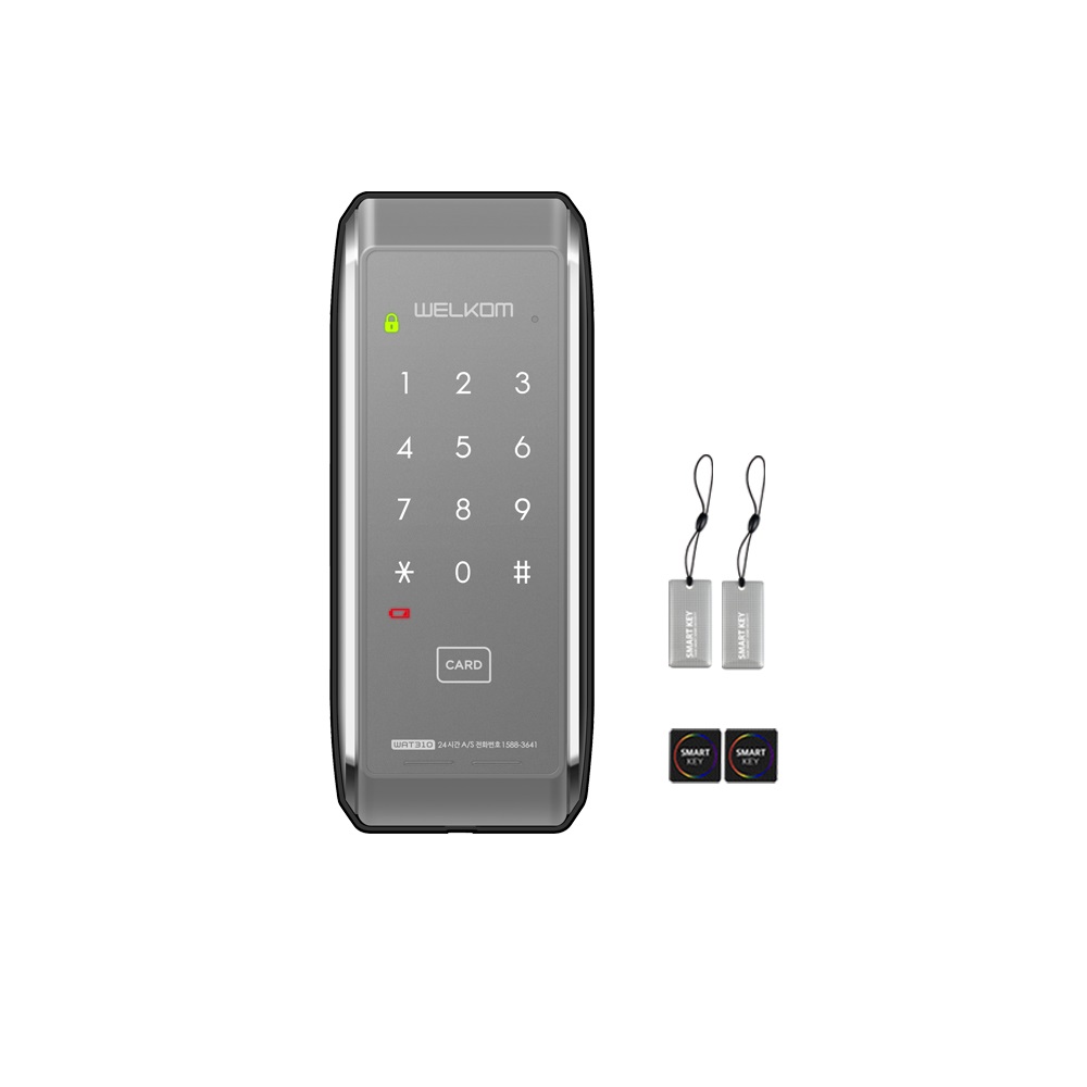 솔리티 웰콤 샷시문 전용 스마트 보조키 손잡이 없음 도어락 보조키 손잡이 없음 도어락 WAT-310 + 걸이형 카드키 2p + 스티커형 카드키 2p 65,500원