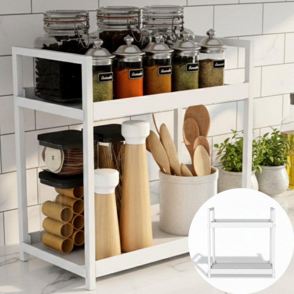 뮤젠트 다용도 심플 조미료 정리 양념통선반, 1개, 화이트 15,000원