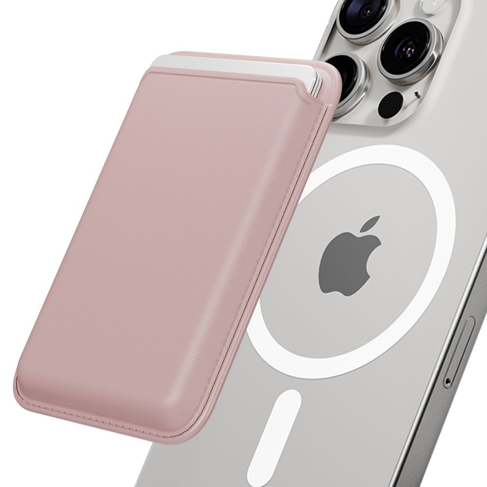 신지모루 맥세이프 3장 수납 M 비카 베이직 가죽 카드지갑 케이스, 핑크샌드, 1개 7,900원