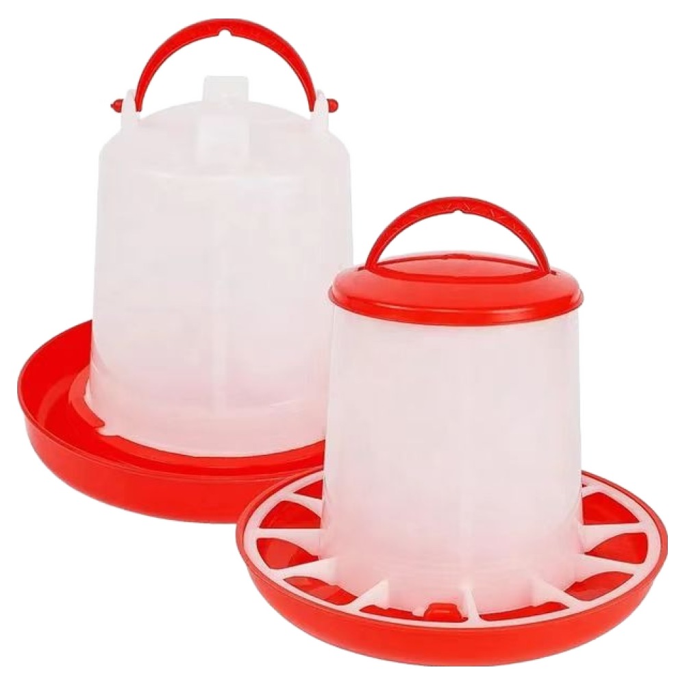 레몽크리프 병아리사료 모이통 1.5kg + 물통 1L 세트, 레드, 1세트, 현재가 6,200원