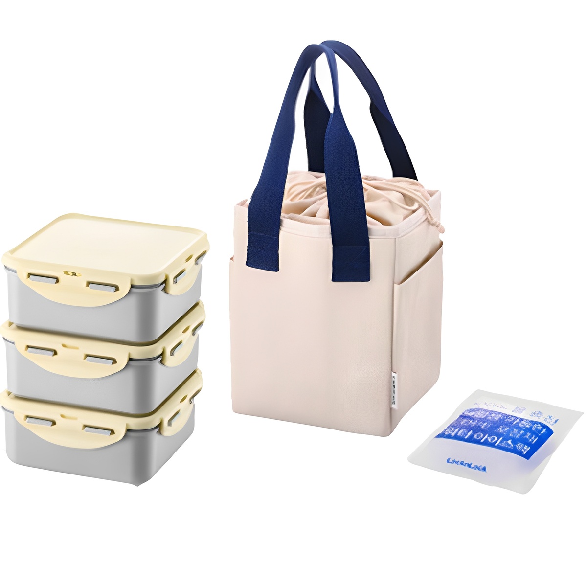 락앤락 데일리 코튼 정사각 3단 도시락 세트 24,700원