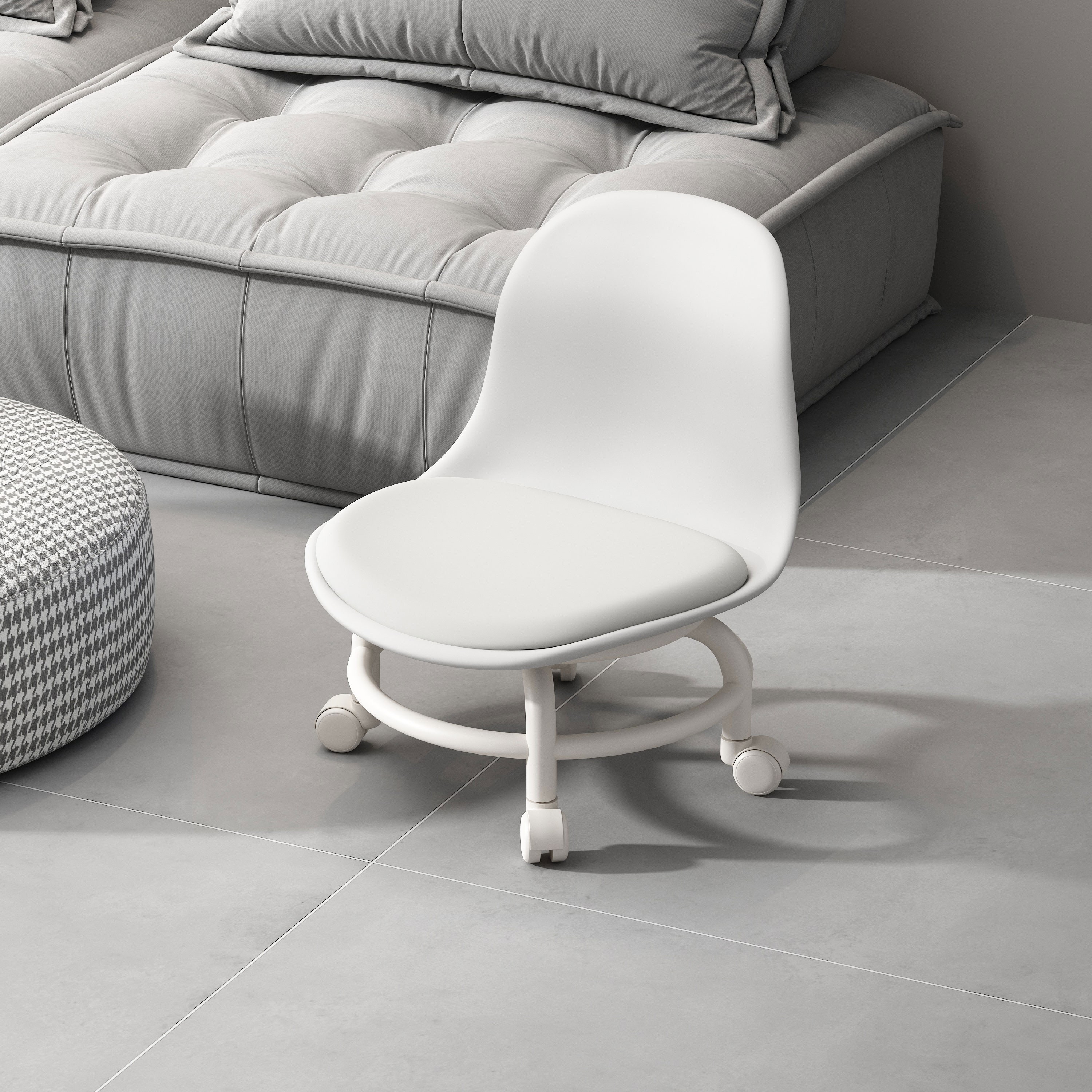 우이지아 탄소강프레임 앉은뱅이 회전 작업 요추등받이 의자, 화이트 26,500원