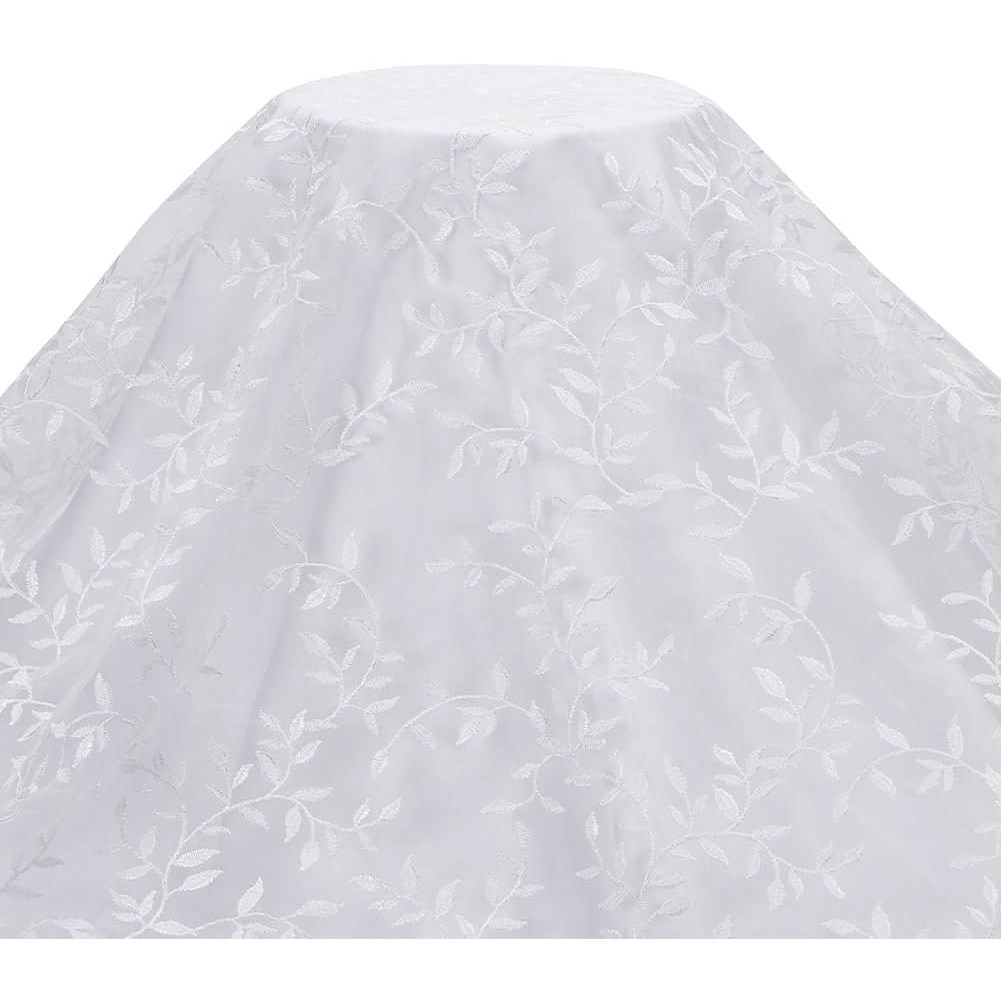 자수 레이스 원단 리프 패턴 아일렛 레이스 화이트 의류 액세서리 부자재 164x0.05cm, 화이트, 1개 19,770원