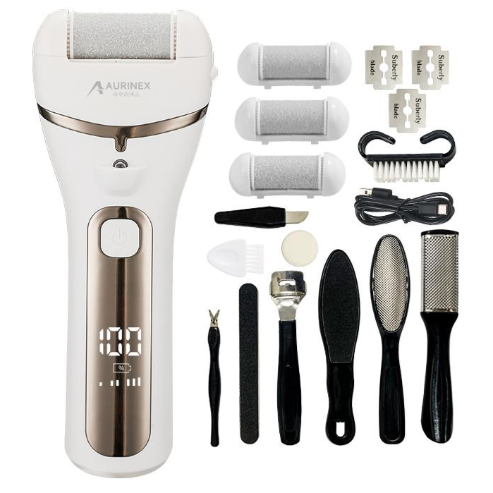 아우리넥스 프리미엄 전동 충전식 발각질제거기, 화이트, ZCA078, 현재가 31,500원