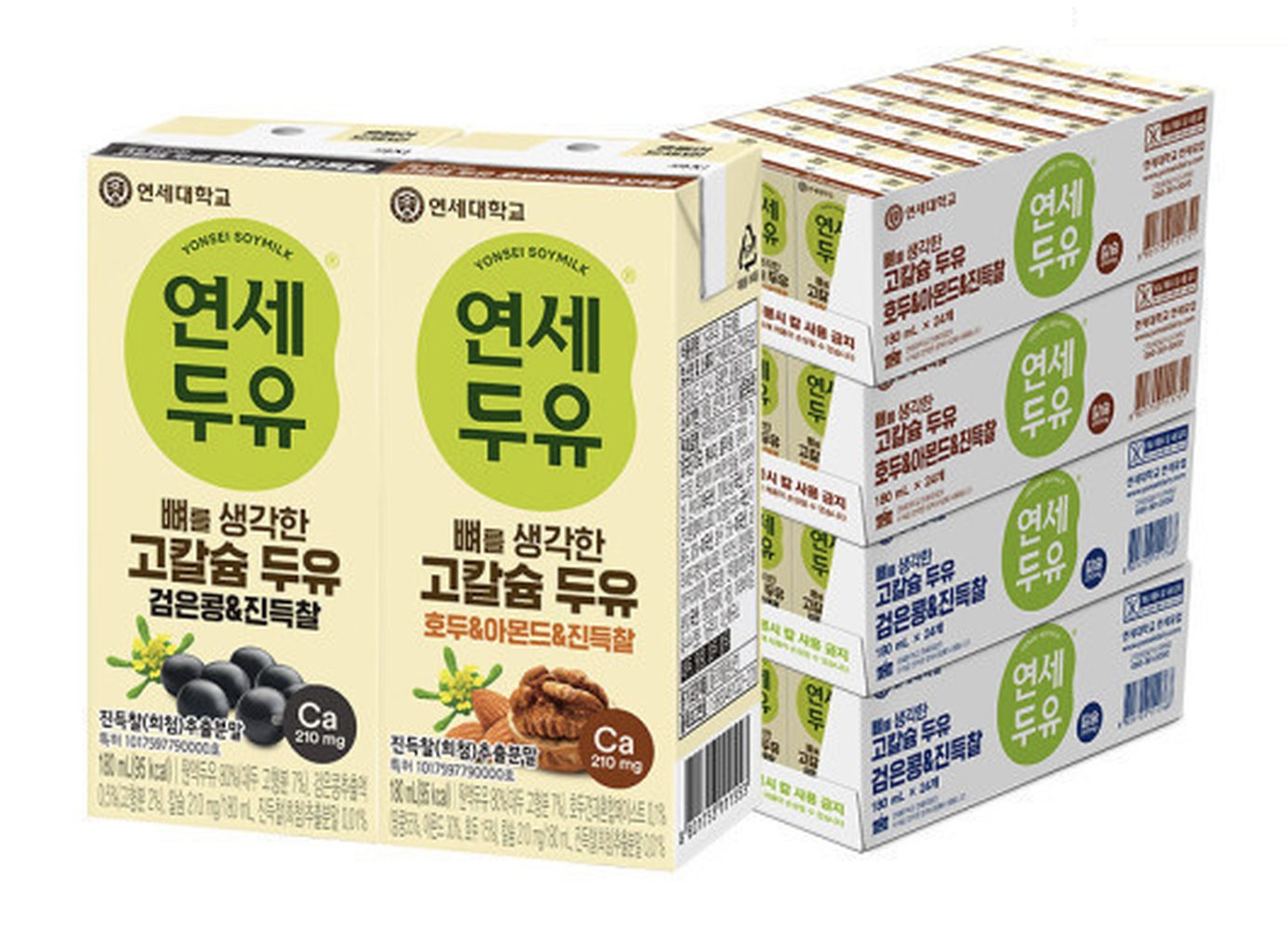 뼈를 생각한 고칼슘두유 검은콩48팩 + 호두아몬드48팩 총96팩 진득찰슬림팩 54,260원