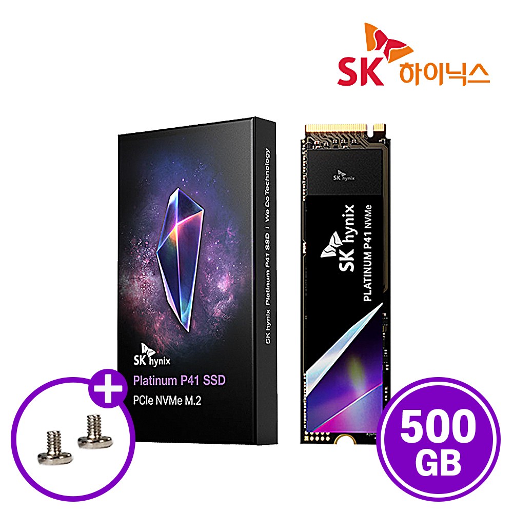 SK하이닉스 Platinum P41 M.2 NVMe SSD (GEN4/TLC/PS5 호환)+고정나사 300,000원