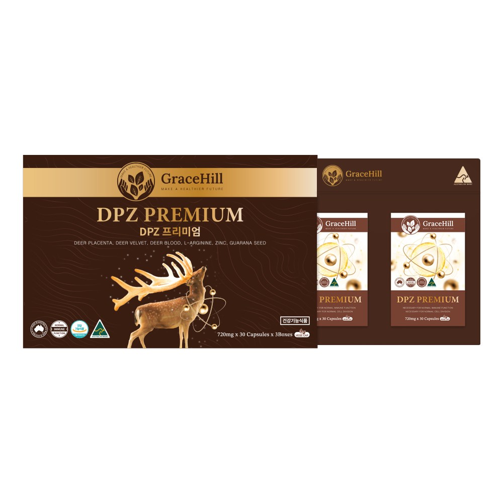 그레이스힐 DPZ Premium 프리미엄 녹혈 호주 사슴태반, 1개, 90회분 398,000원