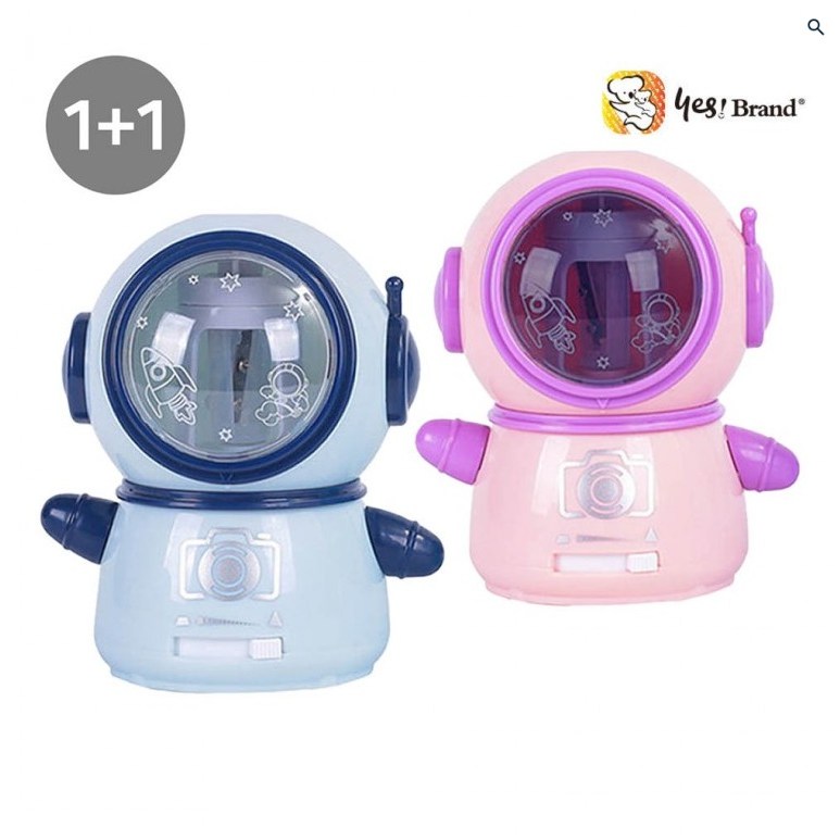 1+1우주인 자동 연필깎이 전동 연필깍기 연필깍이세트 연필깍기세트 졸업 선물 입학 입학식 졸업식, 1개, 핑크+핑크 17,000원