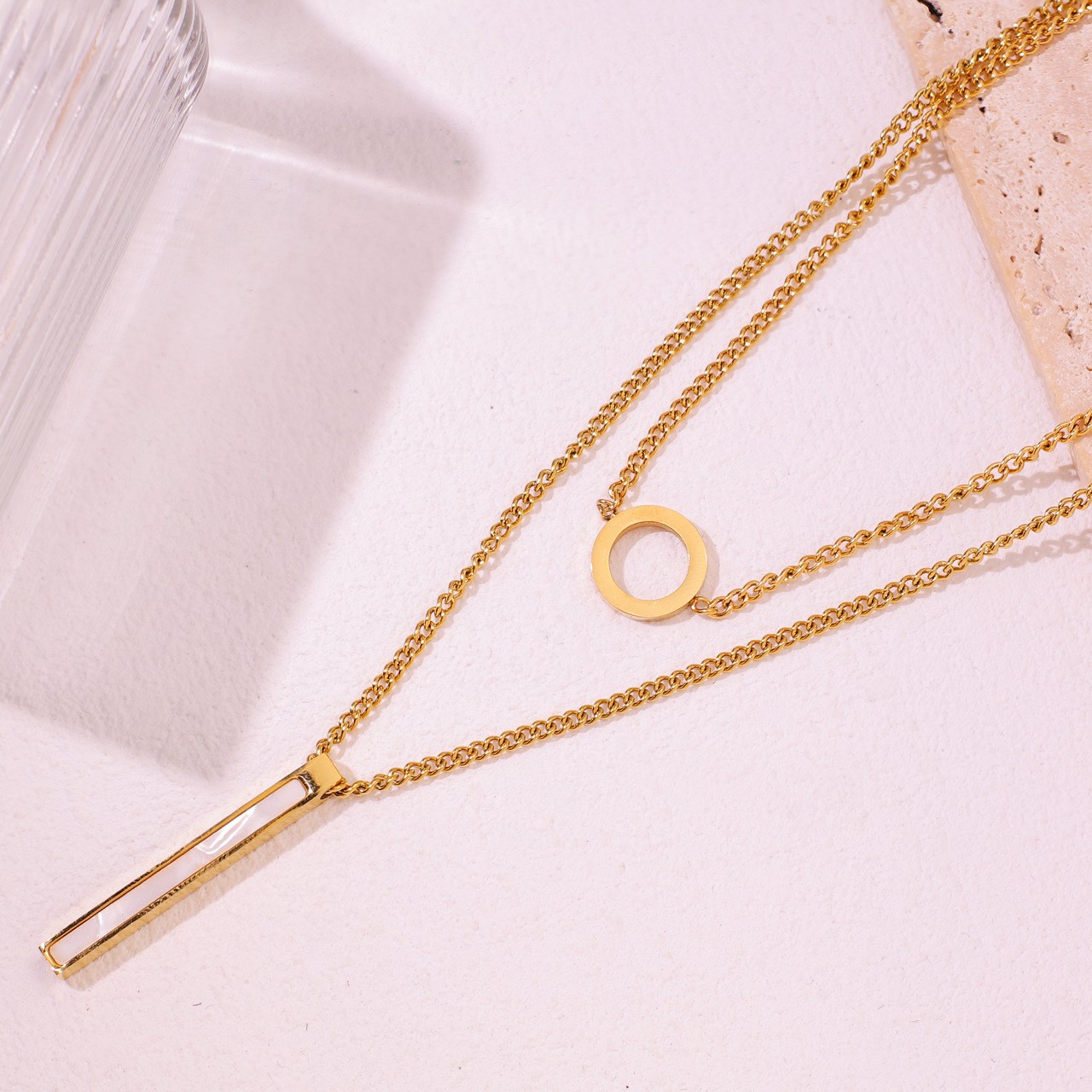 일성 14K 18K 도금 이중 원형 기둥 목걸이 여성 패션 목걸이 데일리 악세사리 선물 추천 모던 목걸이 78,000원