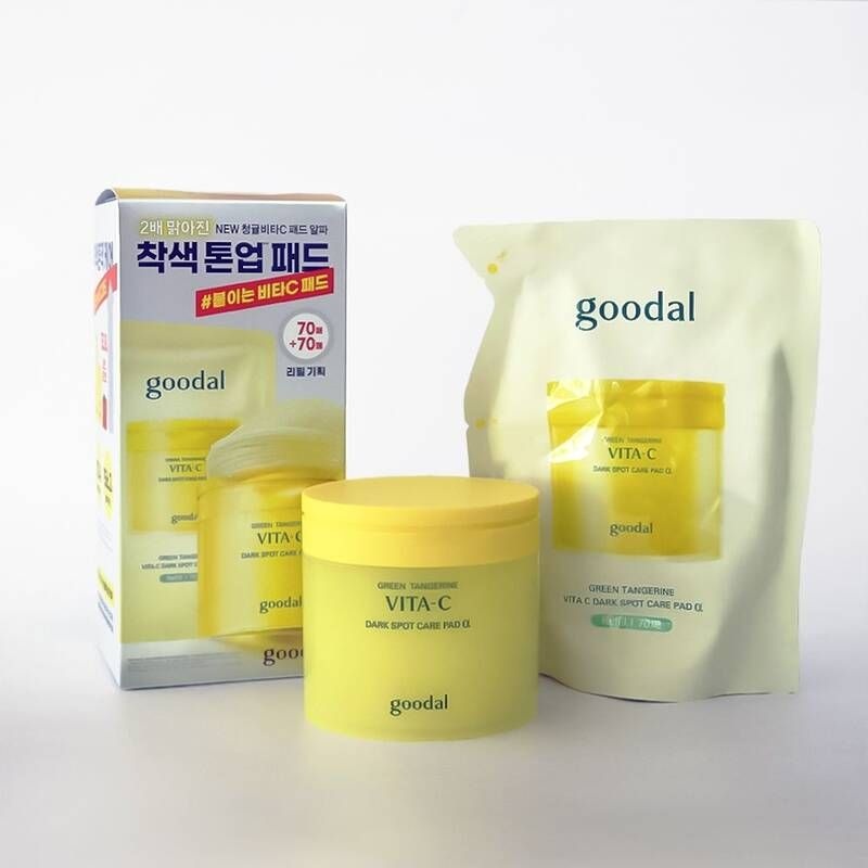 스킨케어 구달 청귤 비타C 잡티케어 패드 알파 70매 기획 (윤기 생기 보습70매 리필) 96,500원