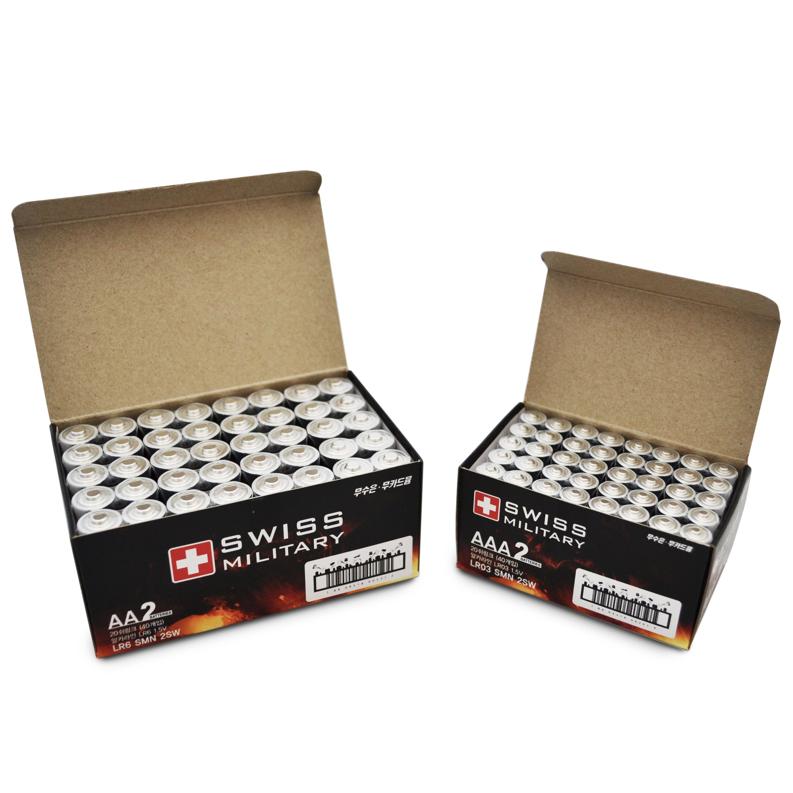 스위스밀리터리 알카라인 AA40알+AAA40알 건전지 세트 19,000원