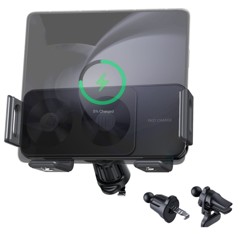 아이시(isee) Z폴드2~7호환 차량용 휴대폰 15W 고속 무선 충전 거치대, 블랙, 1개 37,800원
