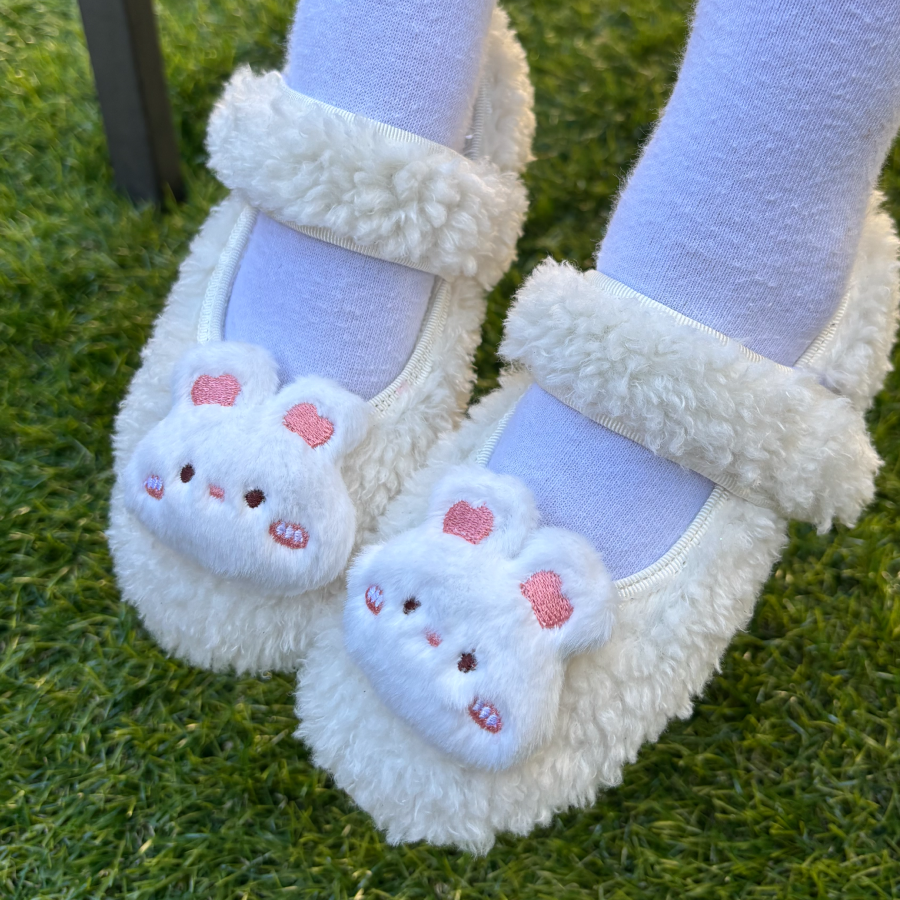 프롬베베 여아용 코코 토끼 뽀글이털 LED 플랫 겨울 구두 슬립온 42,000원