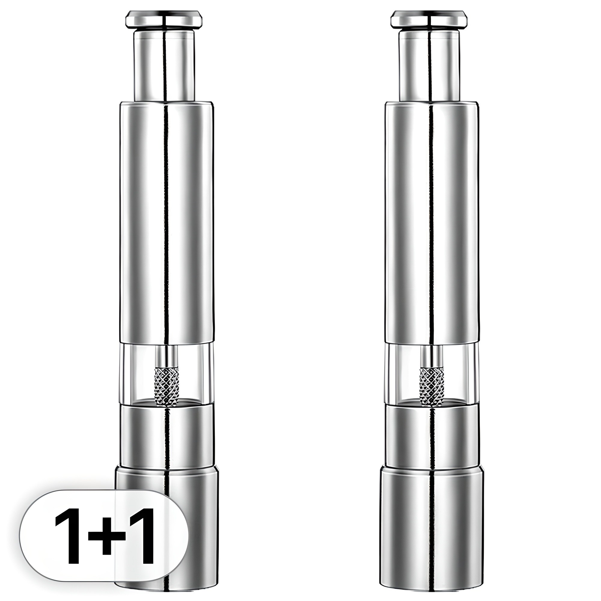 1+1 원터치 후추 소금 그라인더 세트 스텐 깨 갈이 통 페퍼 솔트 커피 원두 가는 미니 푸시 핸드 글라인더 주방 분쇄기 11,810원