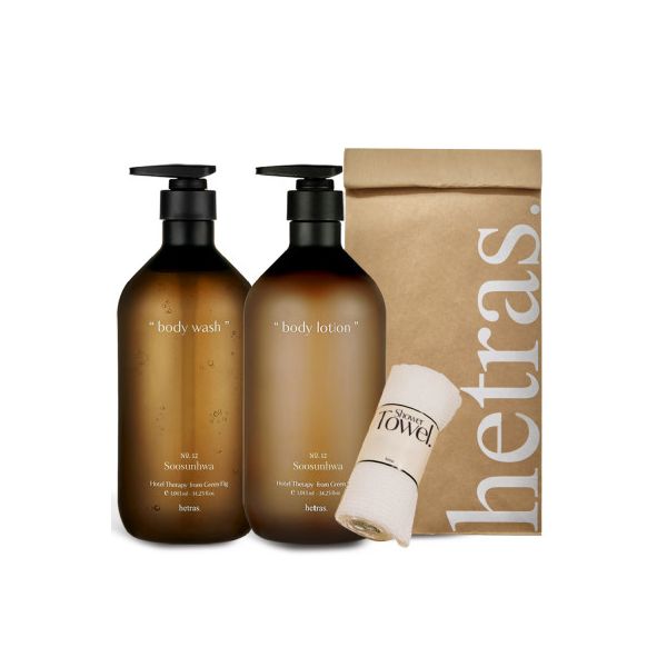 (수선화향) 헤트라스 호텔테라피 바디워시 로션세트 1013ml 퍼퓸 대용량 약산성 고보습 +샤워타올 증정 29,900원