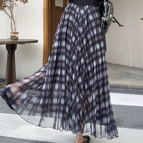 포플러앤씨 여성용 포노틱스 체크 롱 스커트 P26SPSK121926 29,800원