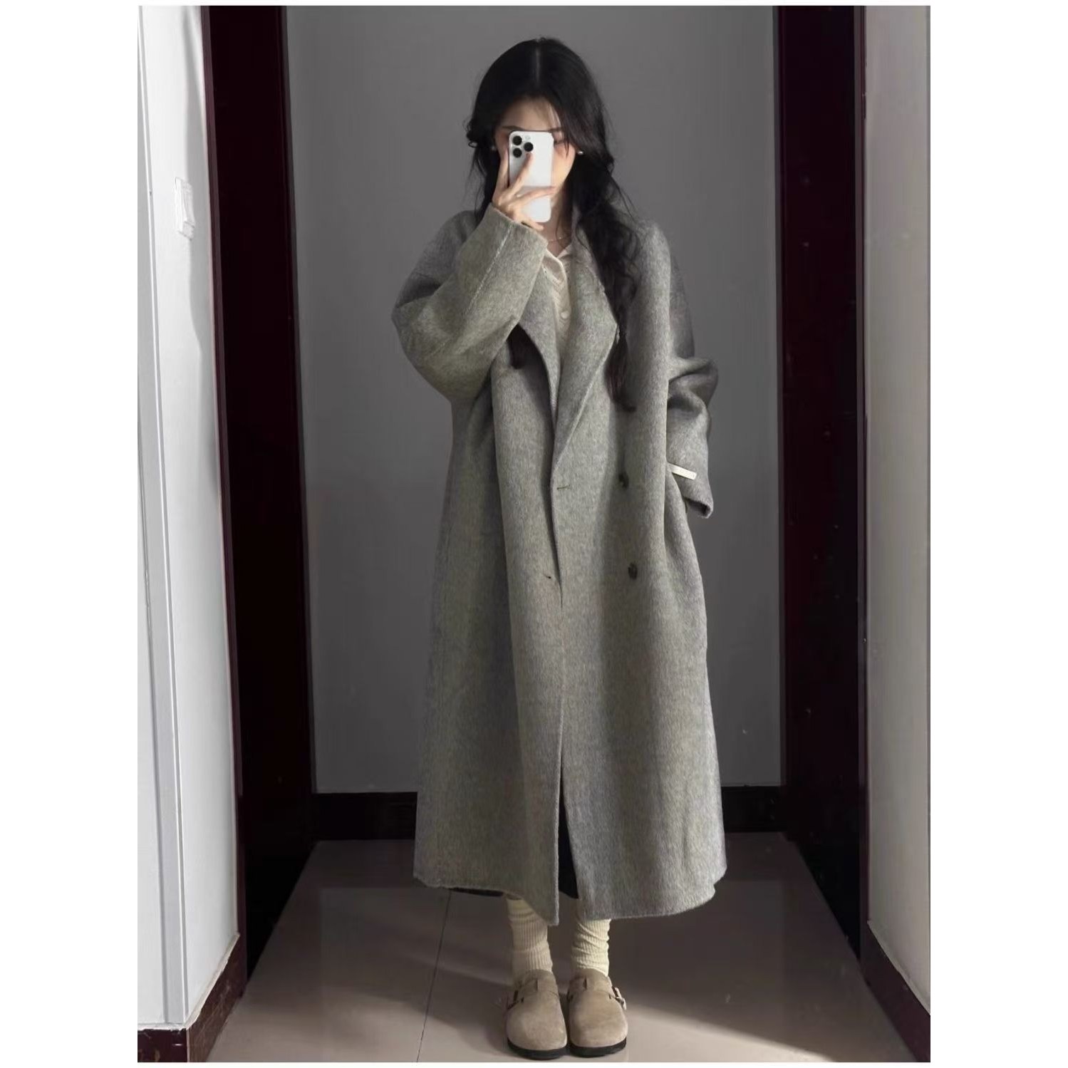 추동 양면 모직 코트 여중 롱 고급감 신상 모직 코트 84,800원