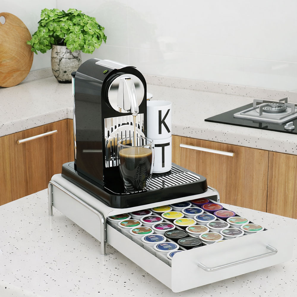 커피머신 캡슐 보관함 서랍형 정리대, 1개, 화이트 28,900원