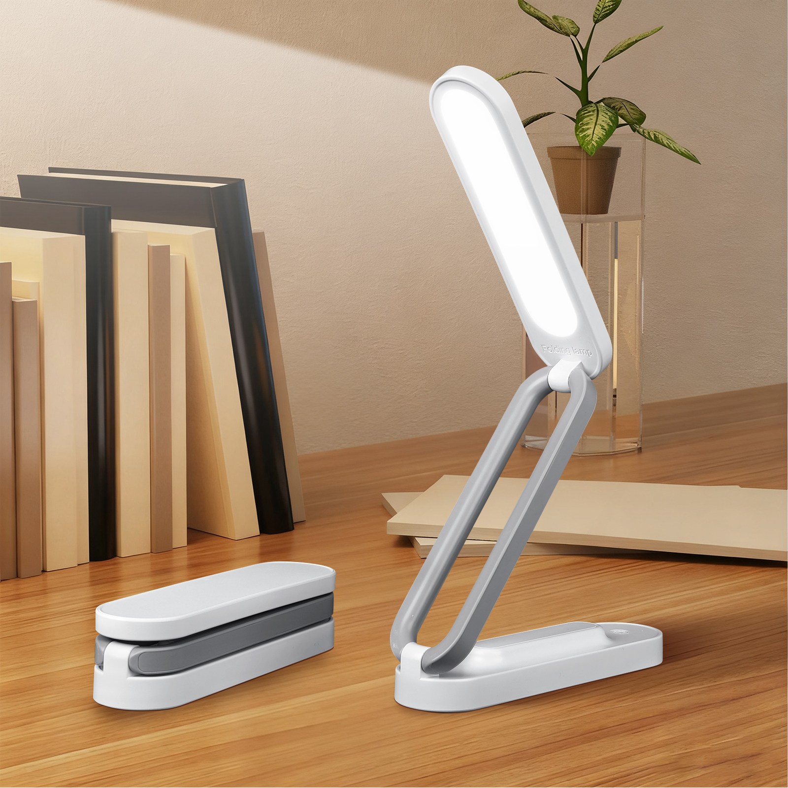 H HNMA HN 접이식 LED 스탠드 램프 눈보호 USB 충전형 데스크 클립 겸용 테이블 핑크 화이트 설날 미니 스탠드 조명 봄맞이 선물 근로자의 날 하마, 흰색, 현재가 12,000원