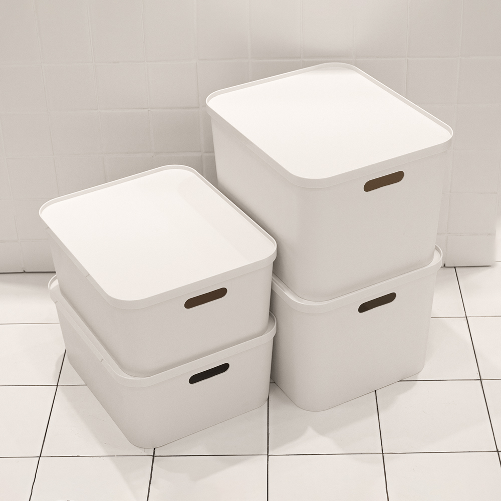 아임홈리빙 더채움 손잡이 팬트리 수납함 2종 x 2p 세트, 화이트, 1세트, 현재가 24,900원