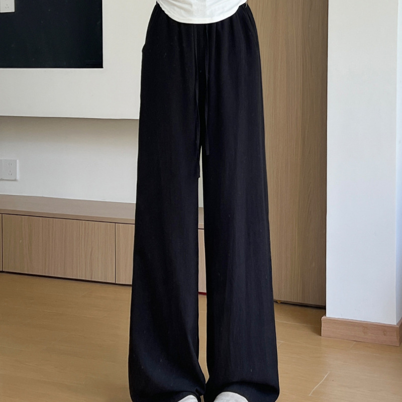 SAHINER 여성 린넨 와이드 팬츠 밴딩 허리끈 루즈핏 봄여름 바지 23,900원