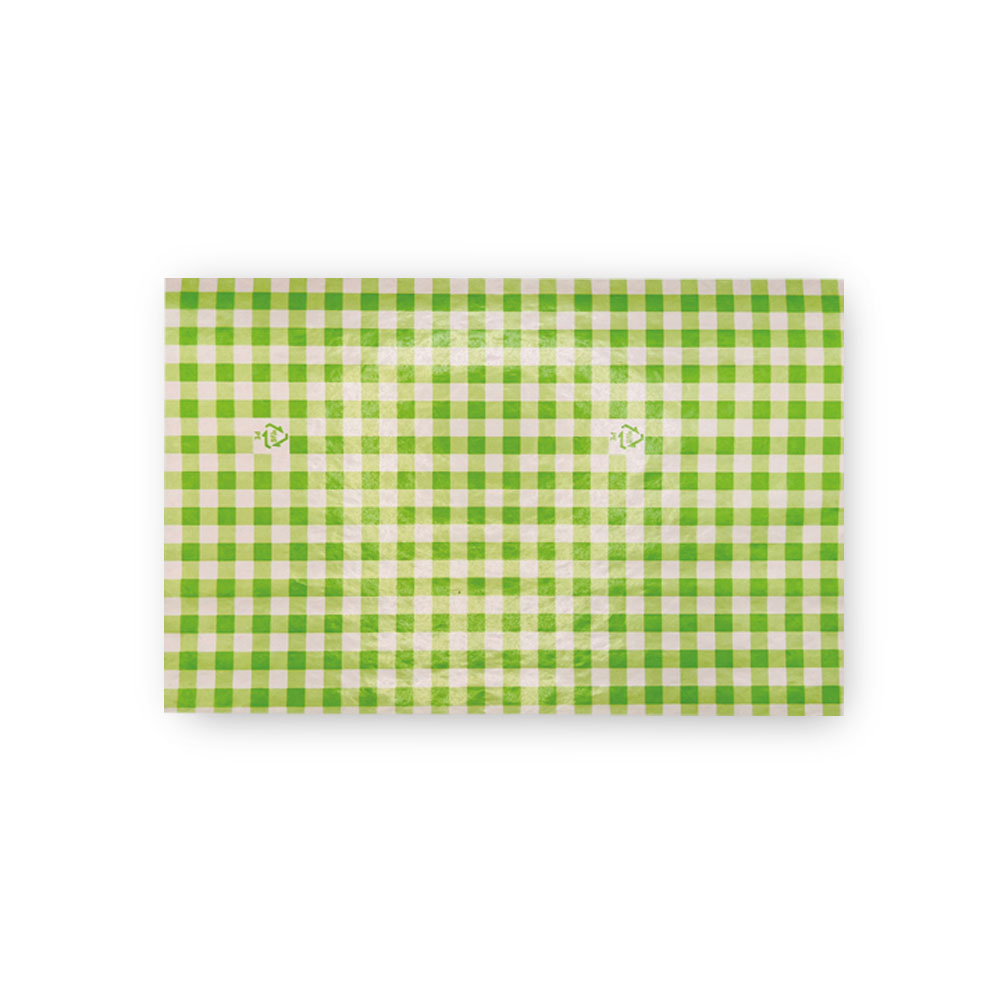 코팅 쟁반지 유산지 체크 그린 350mm x250mm 500매, 1개, 500개입 29,900원
