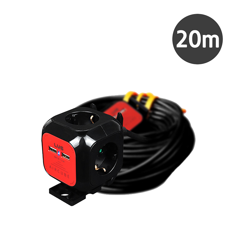 러그 에어큐브 2포트 USB 멀티탭 연장선 4구 LUG-KSG-04U-1.5, 20m, 1개 39,900원