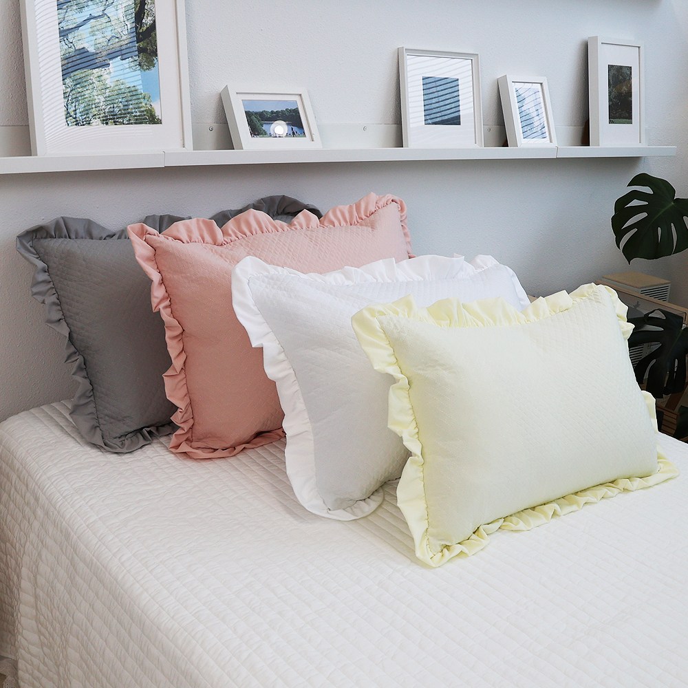 오라이프샵 프리미엄 코마사 순면 100% 체크 누빔 베개커버 2P 22,800원