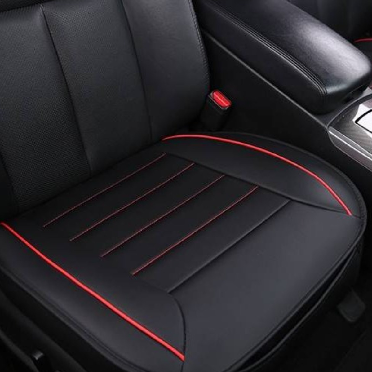 오프더프라임 자동차 차량용 가죽 사계절 시트 커버 방석 앞좌석, 1개, 블랙 9,900원