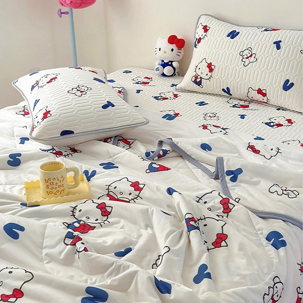 에프식스 산리오 정품 산리오 헬로키티 여름 차렵이불 냉감 침대패드 베개커버 세트 53,500원