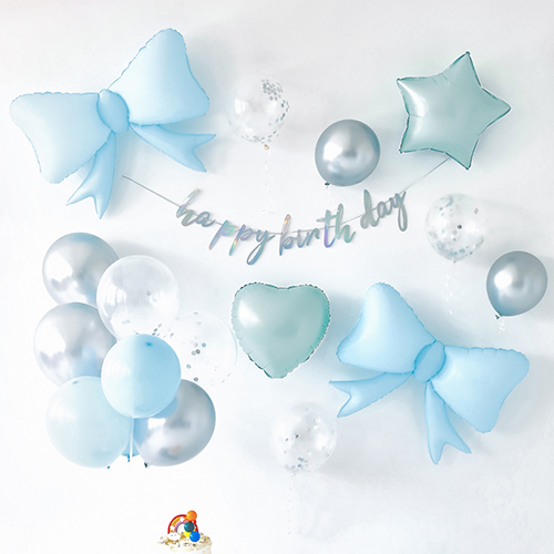 파티해 생일파티 풍선 세트, A 07 리본 실버블루, 1세트 15,000원