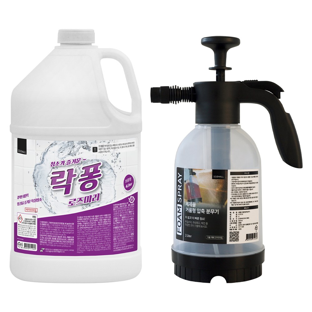 락퐁 로즈마리향 4L + 압축분무기 세트 욕실 화장실 청소세제 세정제 거품 스프레이 폼건 19,700원