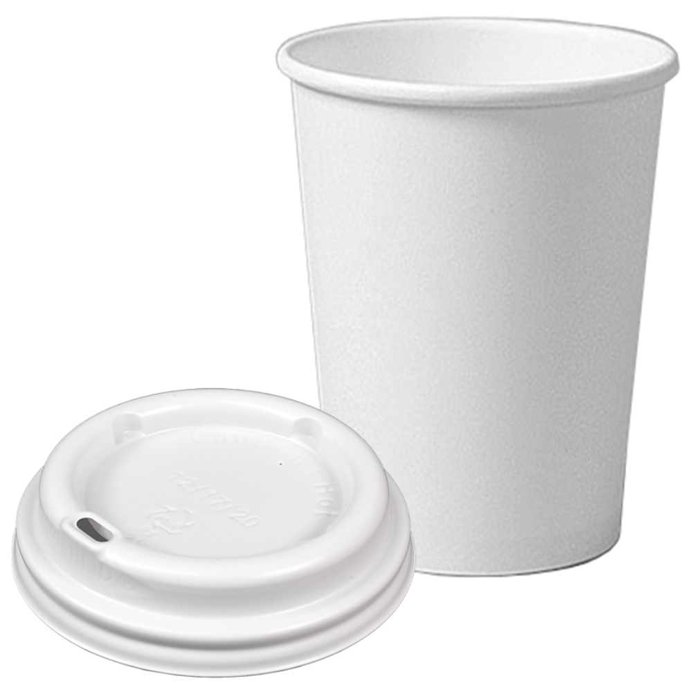 테이크아웃 종이컵 12온스 (360ml) 종이컵 + 타공형 백색 리드 1박스(1000개) 뚜껑포함 64,100원