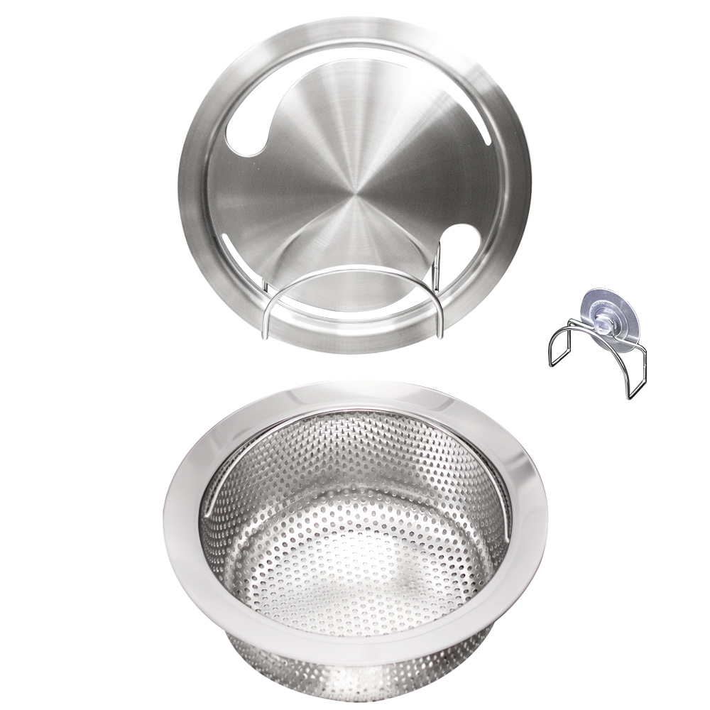 국산 스텐팩토리 스텐 304 클린 펀칭 배수구망 + 커버 + 거치대 세트, 현재가 16,020원