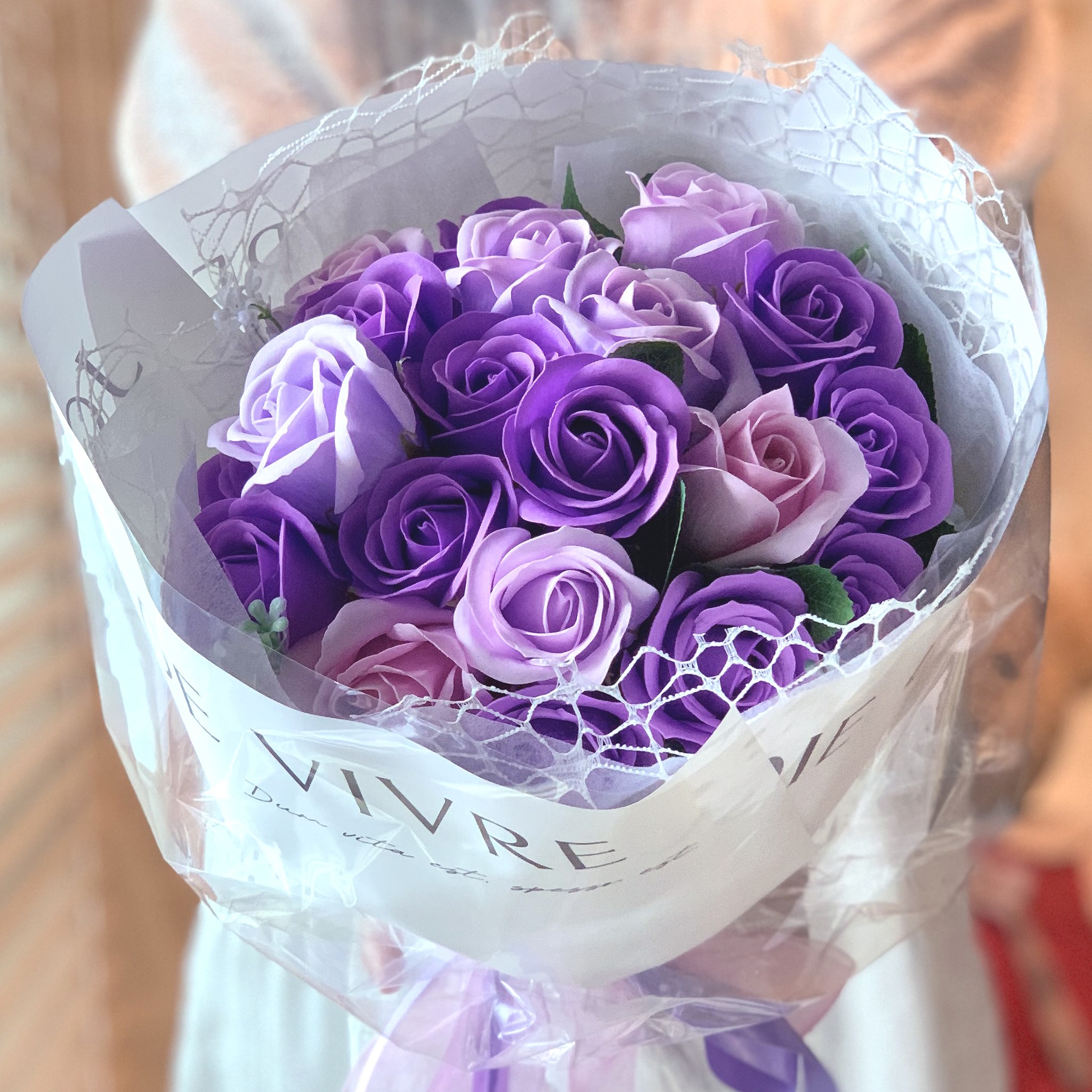 20송이 부케꽃다발 컬러믹스 바이올렛 비누꽃다발 졸업식 입학식 연주회 시상식 축하선물 화이트데이 프로포즈 27,000원