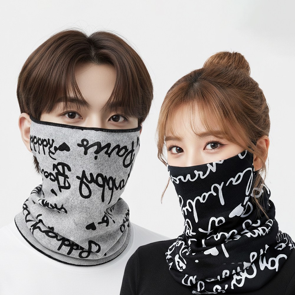 1+1 레터링 멀티 넥워머 두건 겸용 남여공용 방한 스포츠 넥워머, (귀걸이형)블랙 1개+그레이 1개, 1개 8,900원