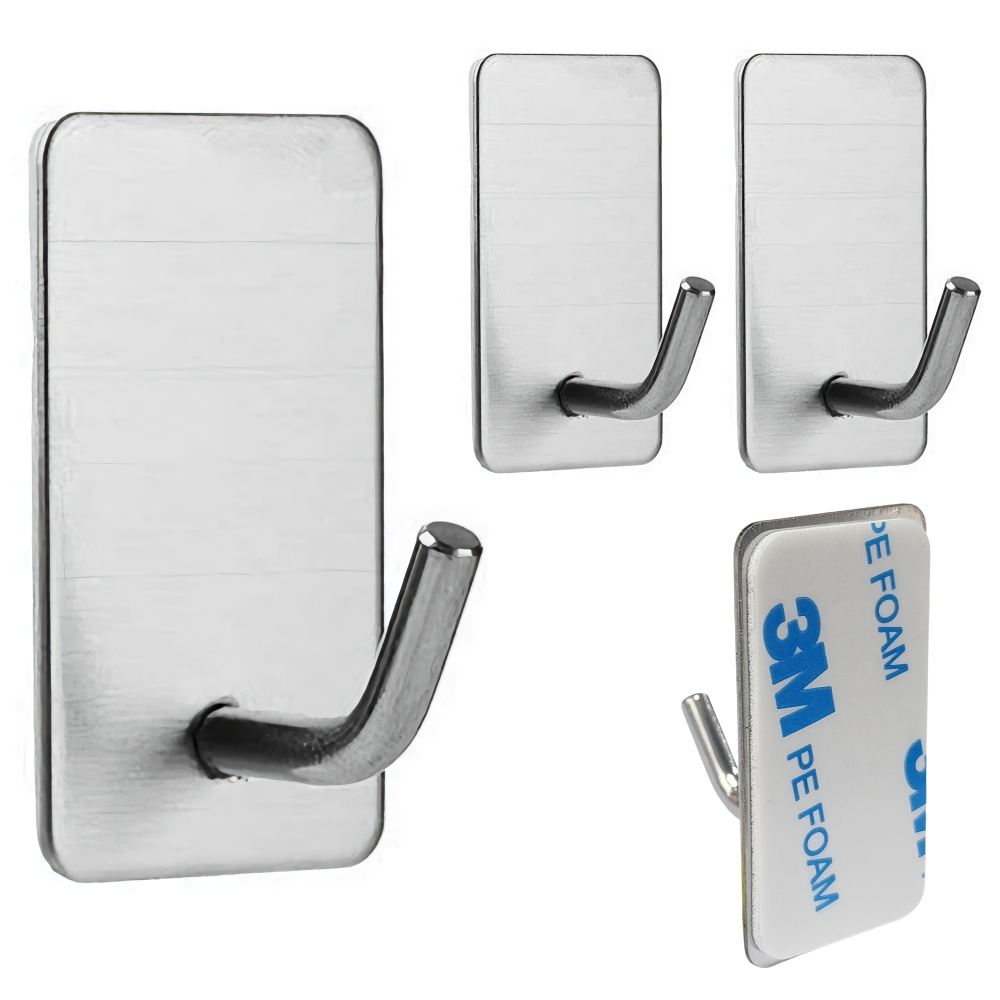 리빙홈디테일 홈 무타공 스텐 직사각 후크 걸이 3,900원