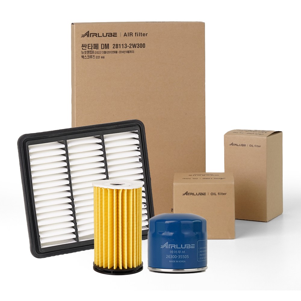 에어루브 봉고3 디젤 2.5 (12~21년식) 엔진 오일필터+에어필터 세트 26330-4A001 28113-4E500 15,900원