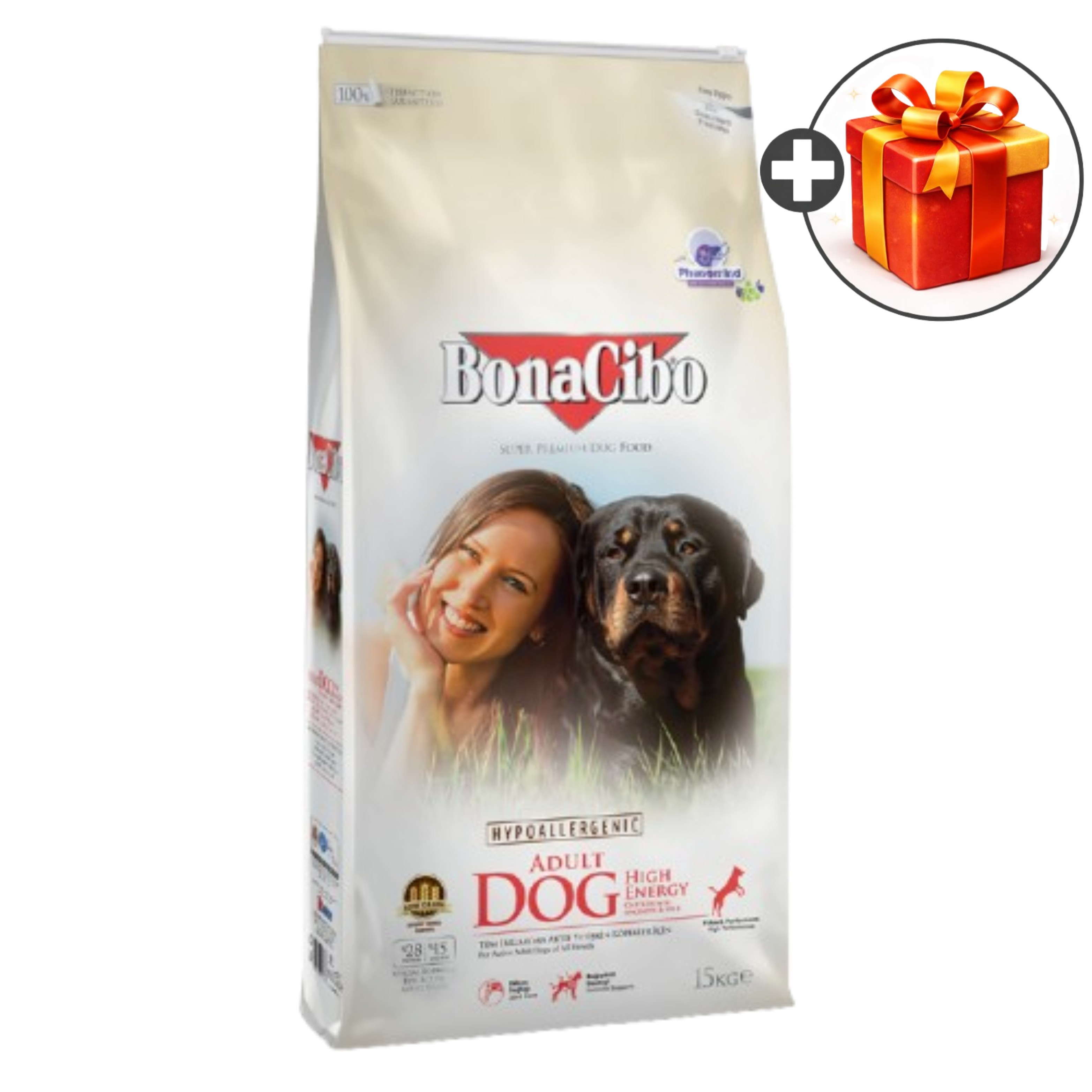 이거먹자1kg + 보나시보 어덜트 강아지사료 라지바이트 하이에너지, 1개, 15kg, 닭 135,000원