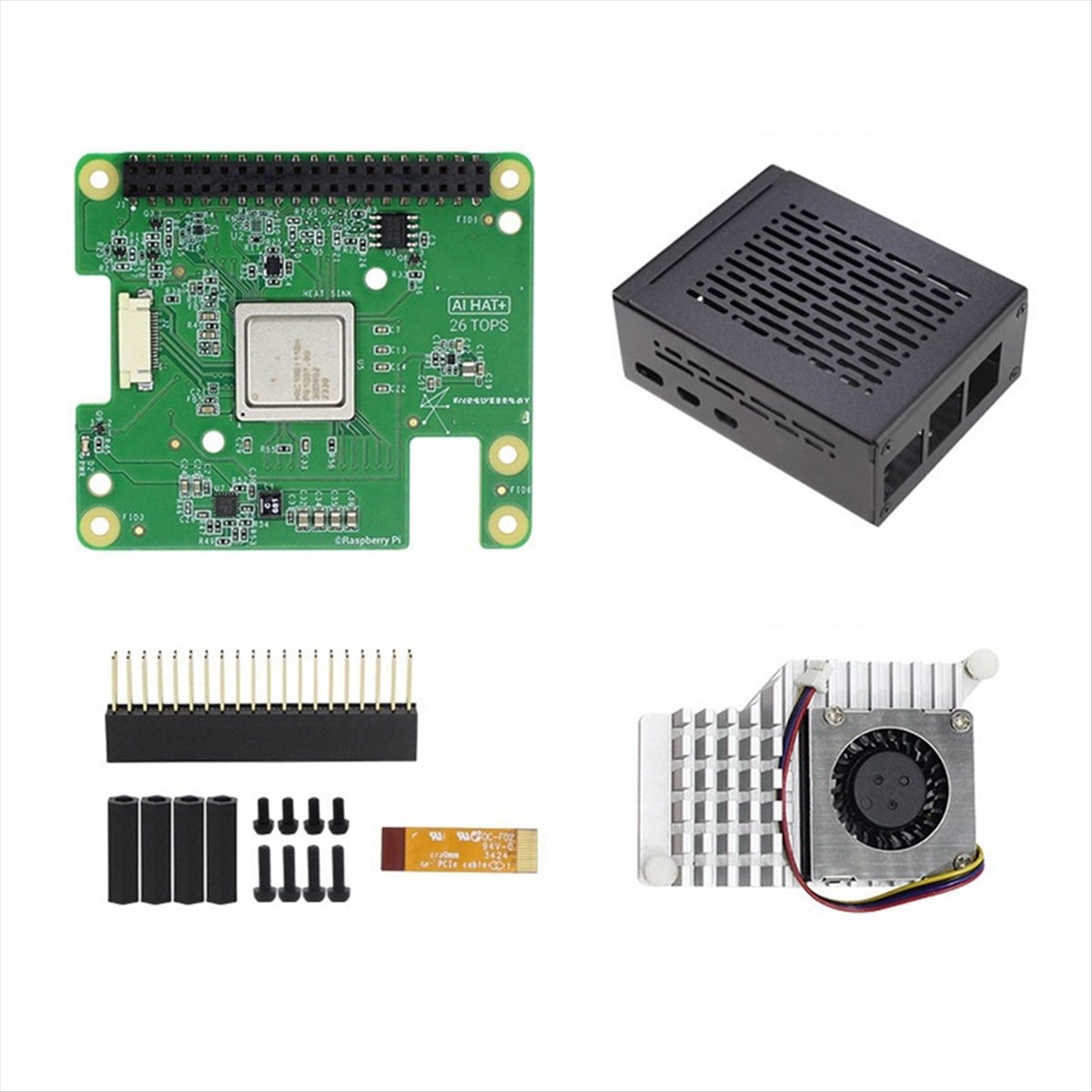Raspberry Pi 5 AI Hat+, 26 Tops Hailo-8 AI Accelerator Module Active Radiator 알루미늄 합금 케이스 269,580원