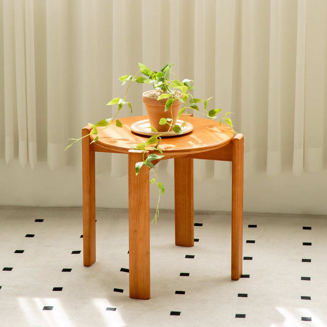 체리브 로이 보조 의자 원형 화장대의자 원목 스툴 35cm, 35cm내츄럴, 1개 53,900원