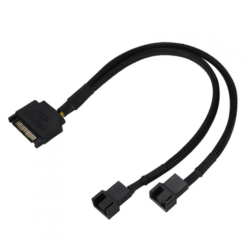SATA 전원 to 팬 2분배 케이블 - 12V - 3핀/4핀 팬 커넥터 호환 - 슬리빙 연장 확장선 27cm 5,500원