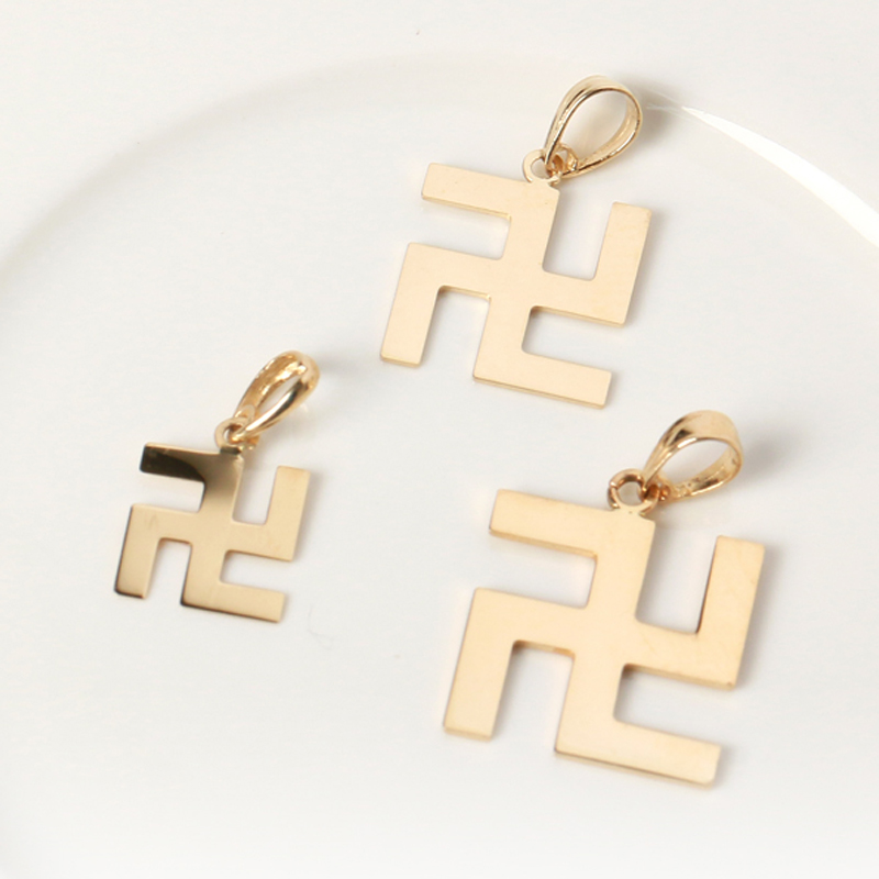 오로프 전체 14K 금 불교 절 만자 목걸이 펜던트 종교 옐로우골드 화이트골드 메달 153,430원