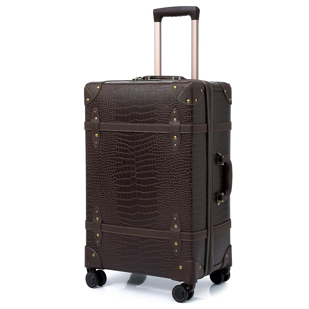 urecity 프리미엄 클래식 트렁크 캐리어 감성 여성 여행가방 고급 PU 레더 더블휠 TSA 잠금장치 248,000원