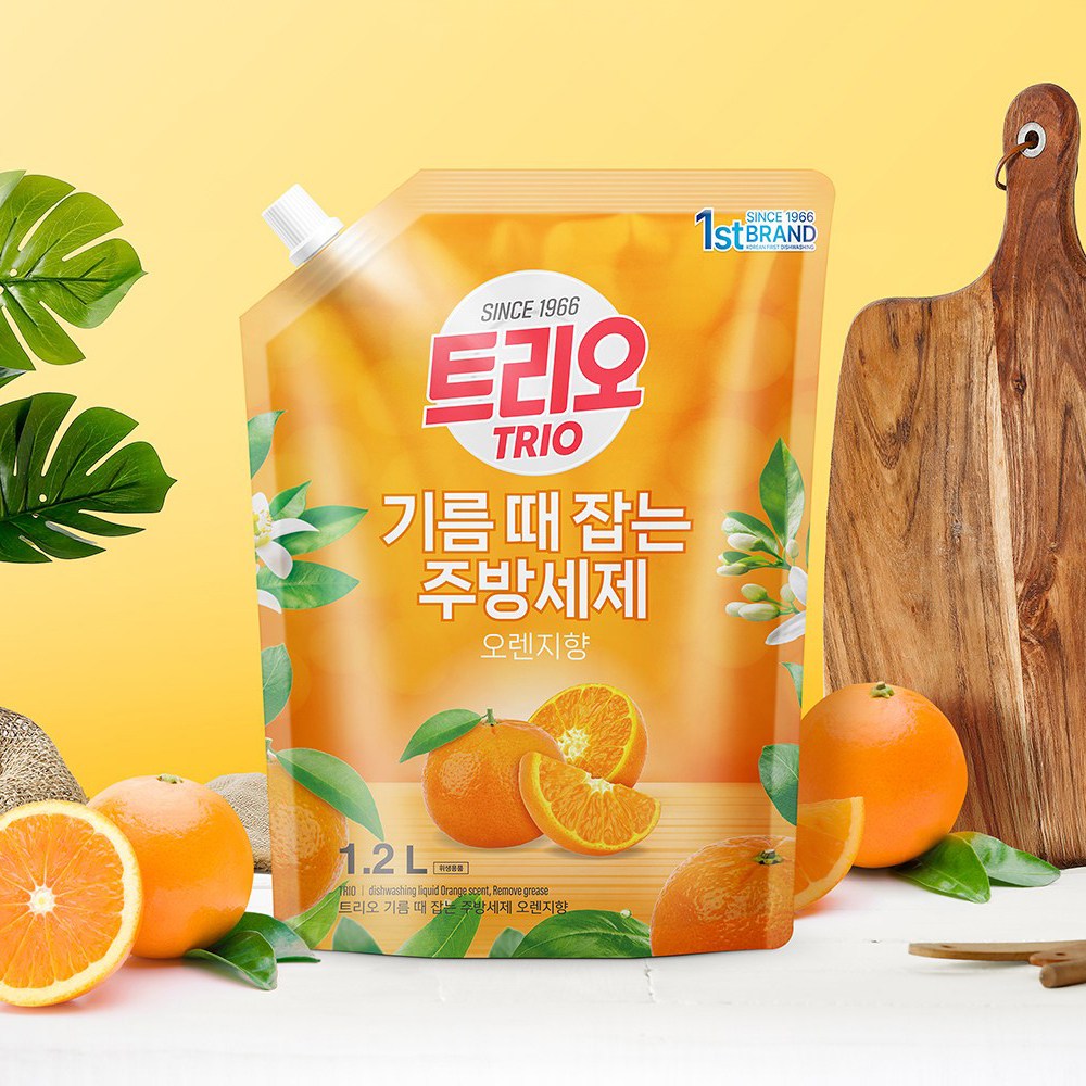 트리오 기름때 잡는 주방세제 오렌지향, 1.2L, 1개 1,430원