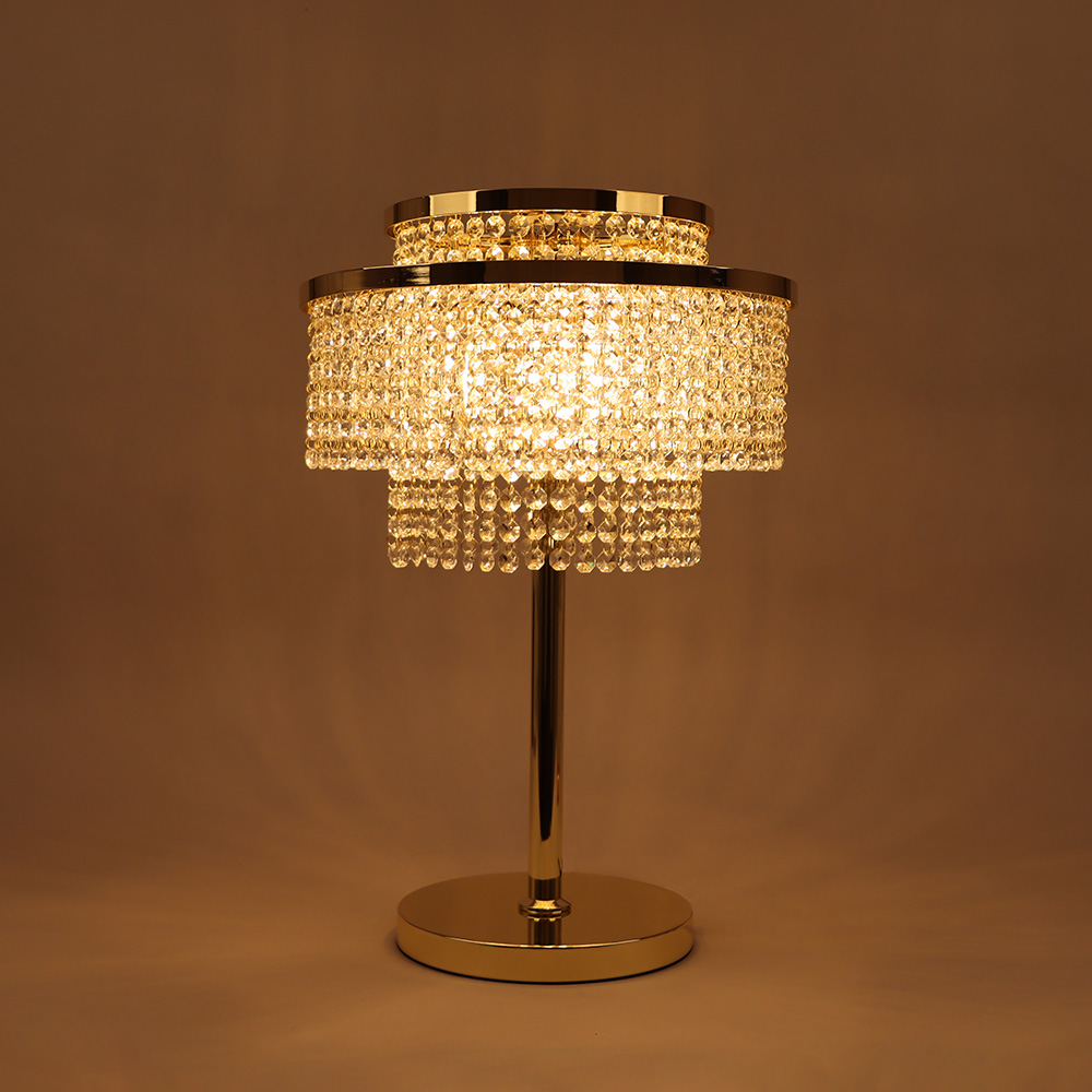 [재경조명] 쉐르빌 3등 단스탠드 램프포함 크리스탈 골드 침실 인테리어 스탠드 조명 무드등 228,800원