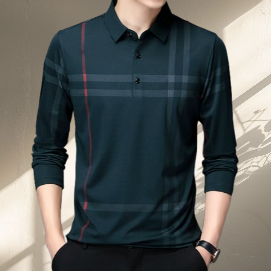 코엑티 남성 봄 가을 체크 포인트 카라 긴팔 티셔츠 32,800원