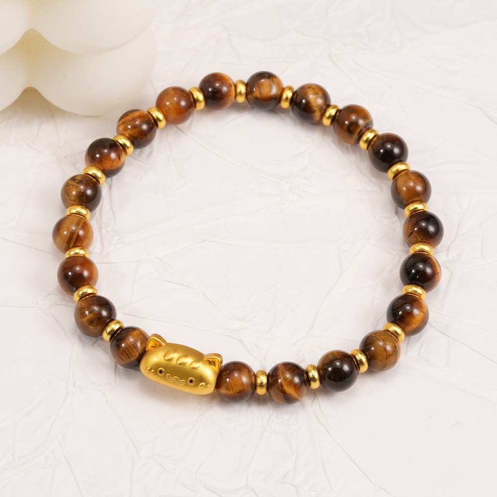 오누이디스플레이 천연원석 호안석 황수정 고양이 팔찌 여성 비즈 원석 팔찌 데일리 팔찌 17,900원